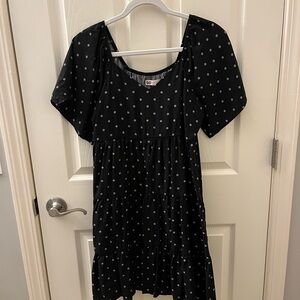 SO Black Mini Dress with White Dot Print